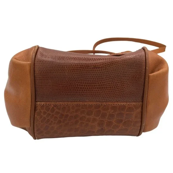 New York & Company Joseph B. Exclusive Leopard Brown Leather Shoulder Bag Purse - Picture 5 of 9